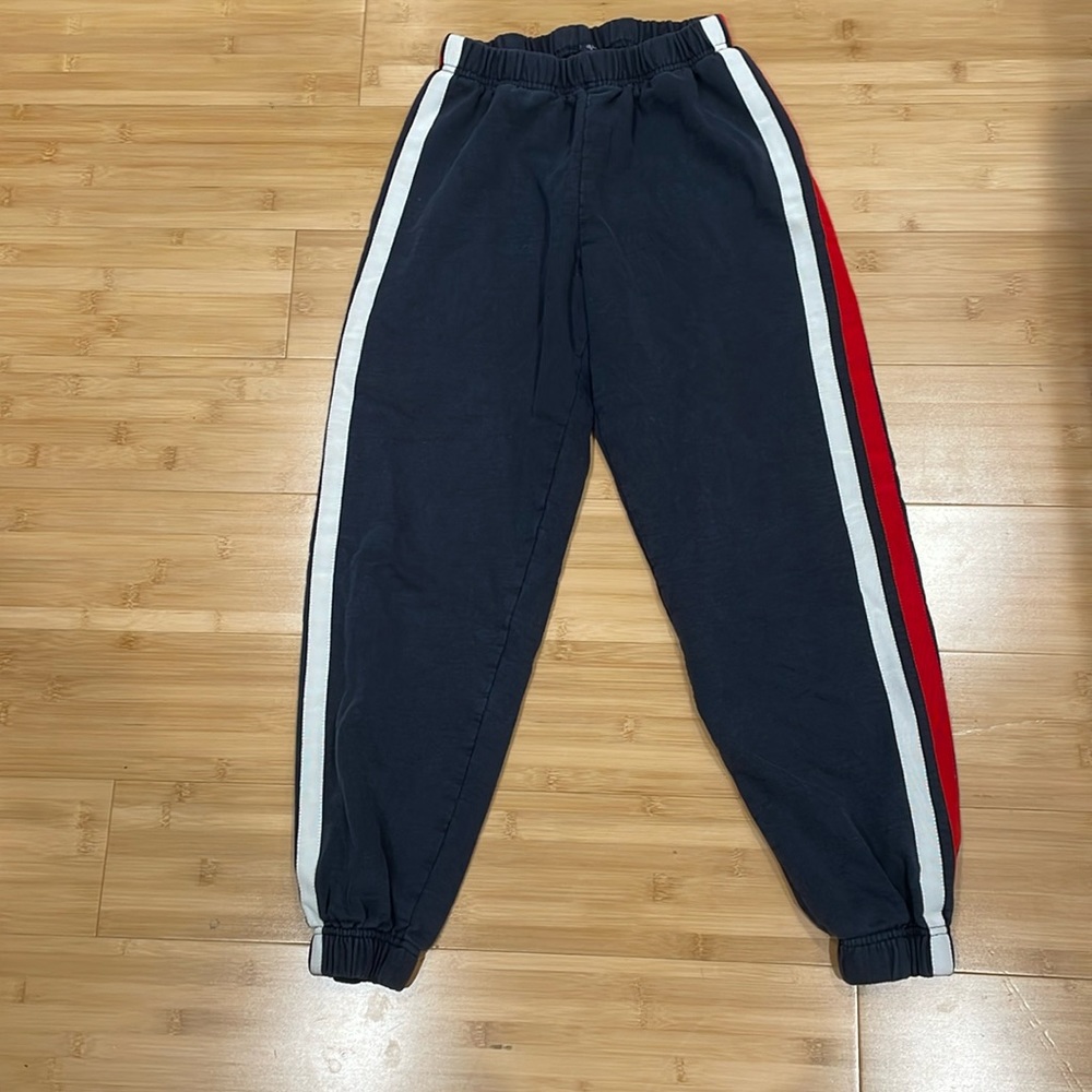 Brandy Melville sweat pants in navy with red and white stripes